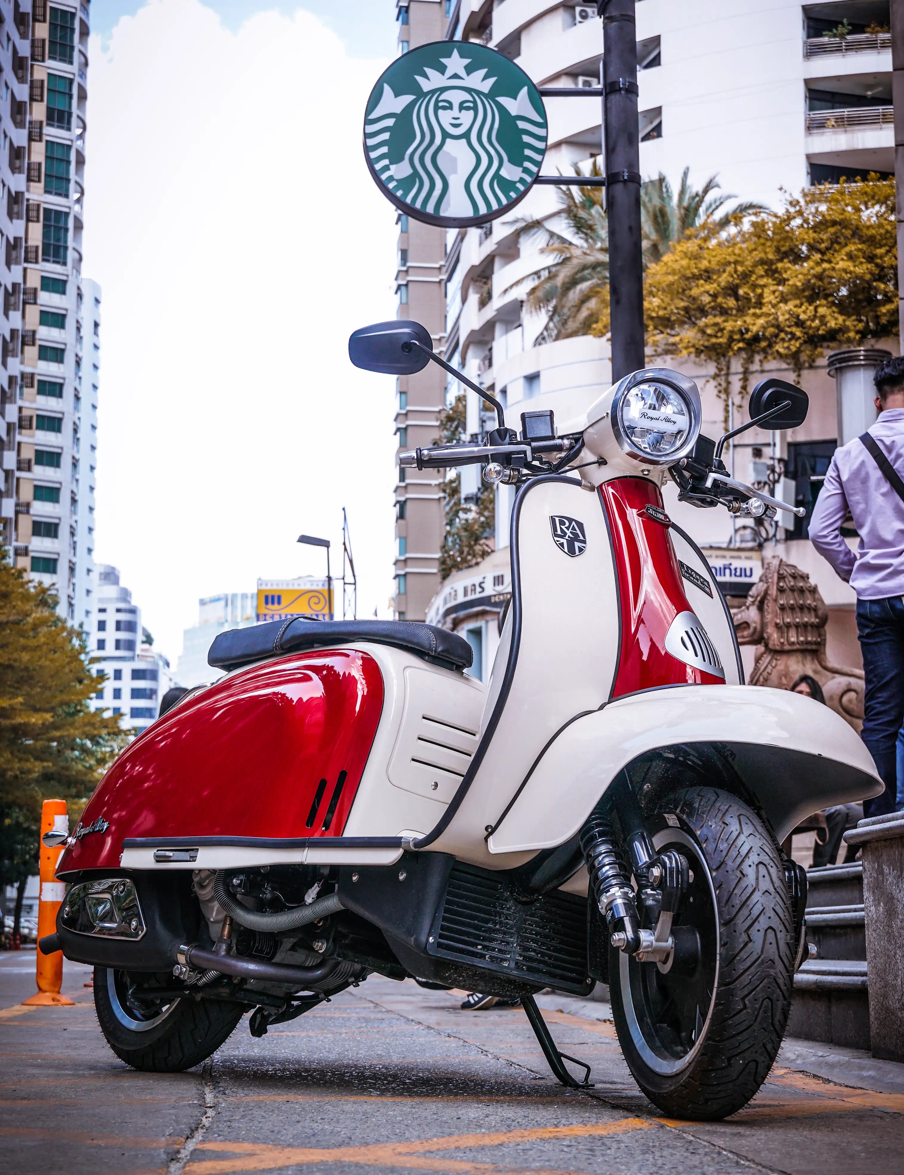 Foto van een RA voor een Starbucks-café